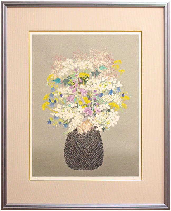 堀 文子 「 高原の花 」 リトグラフ 【中古】