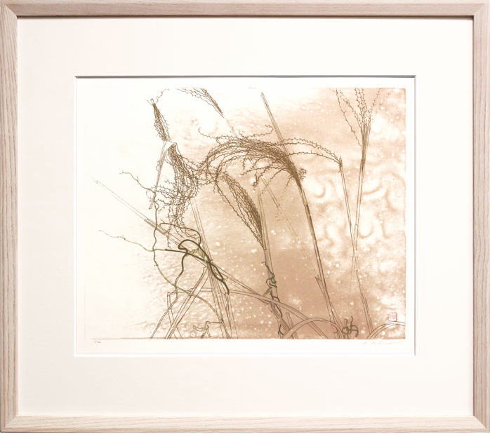 田渕俊夫 「 すすき 」 四季六題より オリジナル リトグラフ 石版画