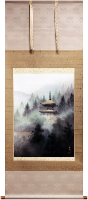 【中古】佐藤隆良『永観堂』掛軸（尺五アンドン）