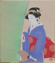 小西春玲『納涼美人』色紙絵
