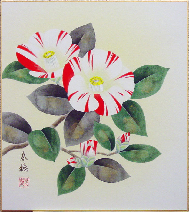楽天市場】椿(テーマ(絵画)動物)(日本画|絵画):アート 楽天市場】椿(テーマ(絵画)動物)(日本画|絵画):アート