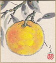 中谷文魚 「 柚子 」 ミニ色紙絵 ( 寸松庵 )