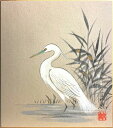 中谷文魚 「 白鷺 」 色紙絵