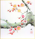 奥田 渓 「 紅梅 」(2) 色紙絵