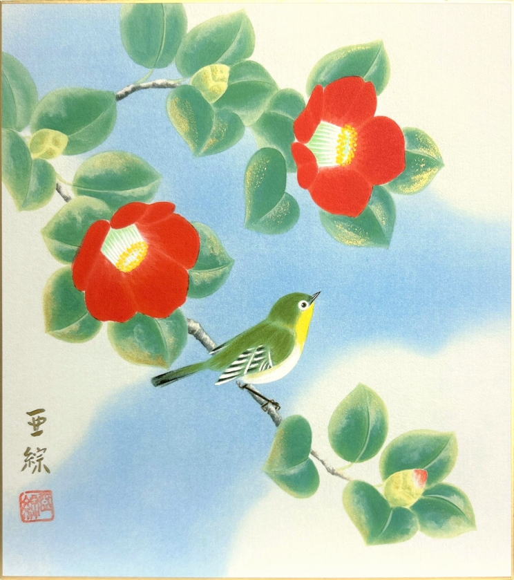 楽天市場】椿(テーマ(絵画)動物)(日本画|絵画):アート 楽天市場】椿(テーマ(絵画)動物)(日本画|絵画):アート