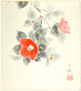 中谷文魚 「 椿 」色紙絵