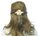 プライスダウン!【メール便送料無料!】ヘアアクセサリー バレッタ 椿 パール ストーン フラワー モチーフ エナメル 大粒パール キラキラ ストーン およばれ ...