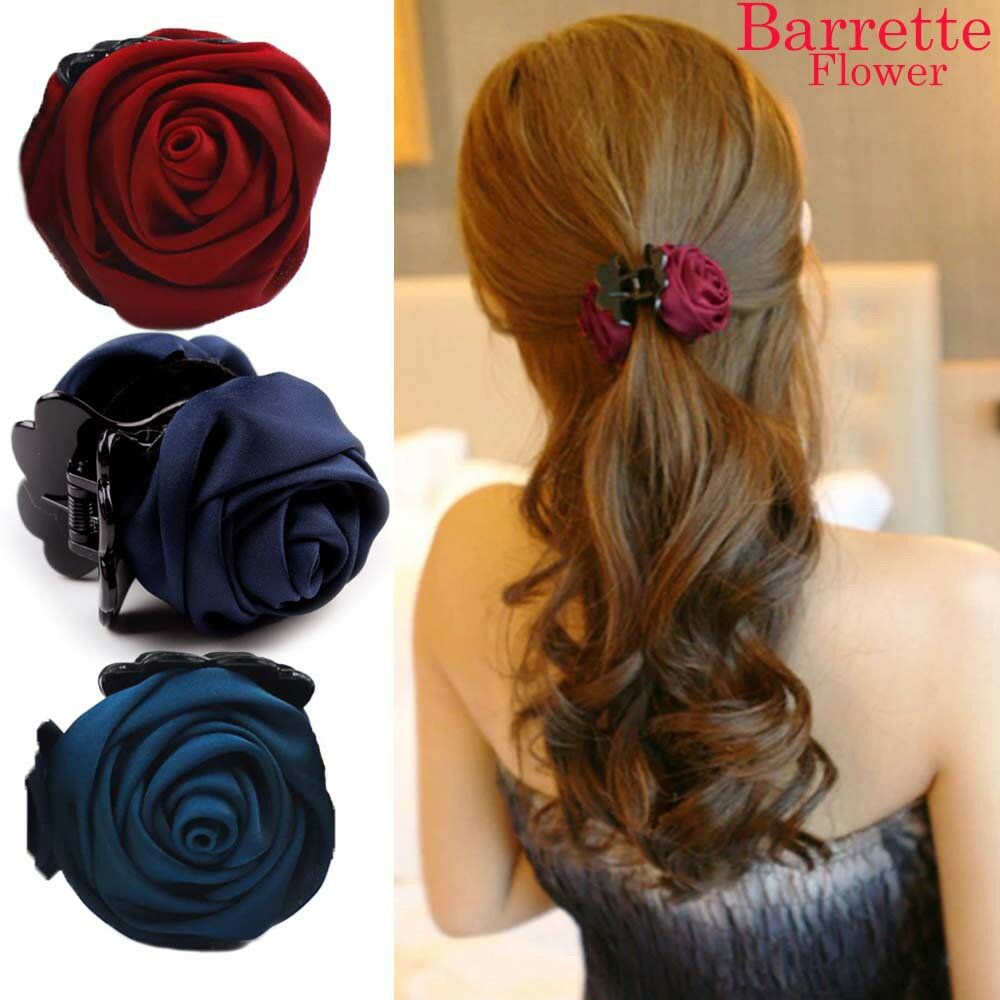 簡単 ヘアクリップ バレッタ 髪 花 ヘアアクセサリー オフィス プレゼントバンスクリップ シンプル ヘアアクセサリー 髪留め クリップ 無地 大人 レディース...