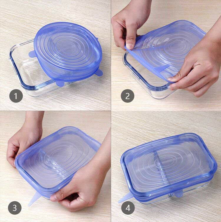 料理の手間を省けます 便利でエコ ６枚セット シリコンラップ 再利用 新品登場 蓋 食品 保存 耐冷耐熱 Bpa ギフト 耐久性 新鮮 密封 フリー