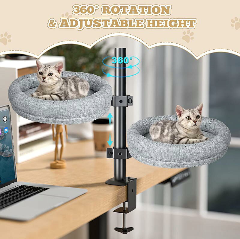 【期間限定P5倍】猫用ベッド - デスク型キャットネスト（360度回転・高さ調節可能...