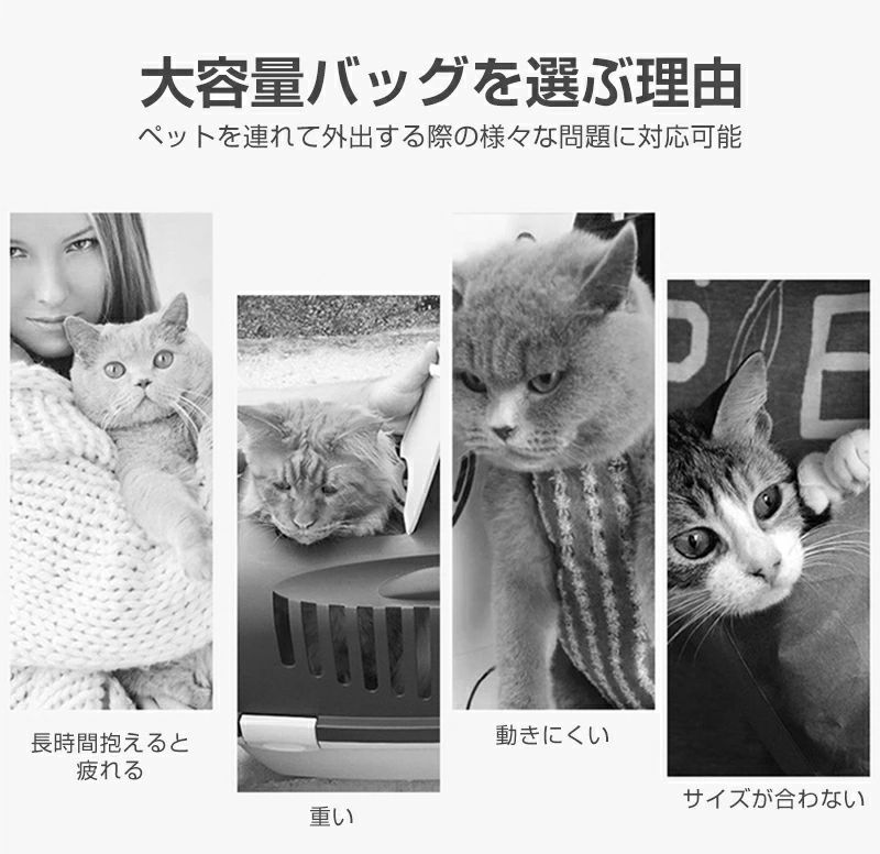 エルラガルデ楽天市場店のペットキャリー 折りたたみ バッグ 2way ショルダー 猫バック 透明 クリア おしゃれ かわいい 犬 ウサギ 小型犬 軽量 通気性 折り畳み｜アングル3