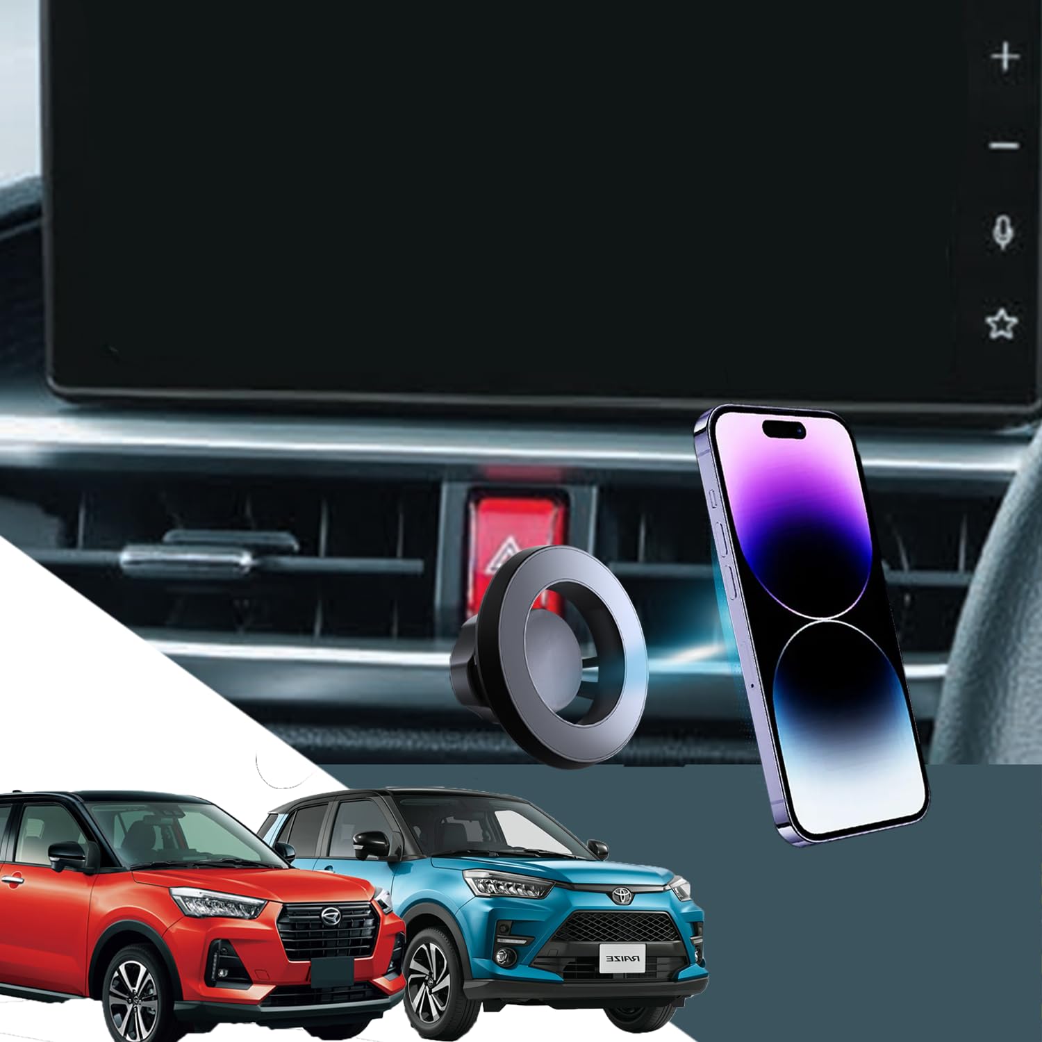 樂天商城 - 【ライズ/ロッキー専用超強磁力】ライズ スマホホルダー ロッキー スマホホルダー マグネット MagSafe ライズ 携帯ホルダー ライズ スマホスタンド 安定性 コンパクト 片手操作 縦横向き可 ライズ アクセサリー 内装