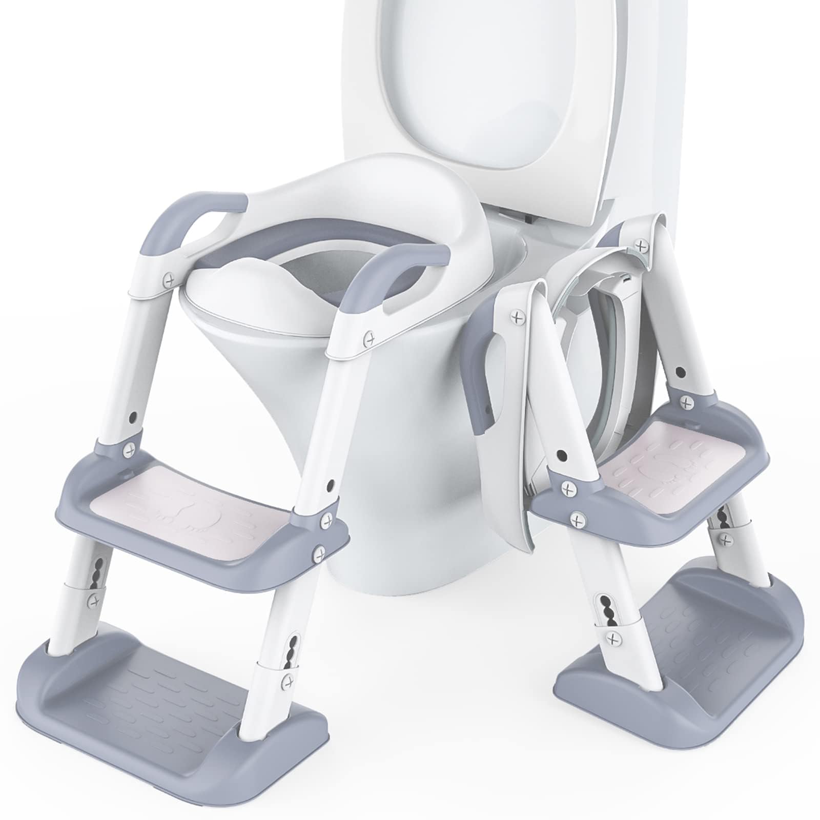【8%OFF・8/11迄】トイレトレーナー 子供用補助便座 踏み台付き 折りたたみ 補助便...