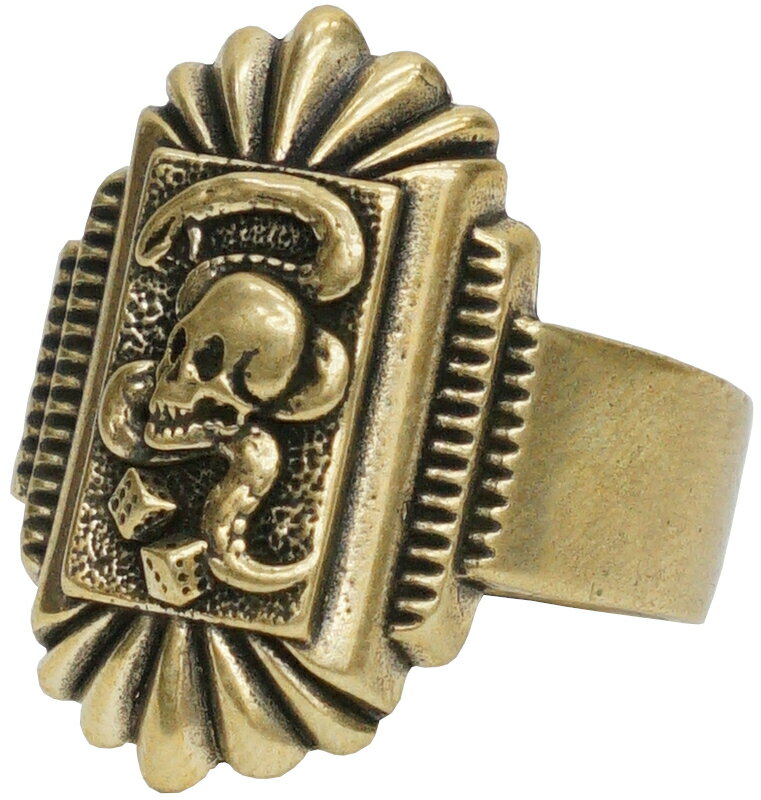 LHN Jewelry(エルエイチエヌジュエリー) ハンドメイド Born To Loose スカル リング アメリカ製 ブラス メンズ レディース ユニセックス Brass Ring 【あす楽】