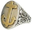 LHN Jewelry(エルエイチエヌ ジュエリー) 米国製 ハンドメイド Ornate アンカー リング シルバー x ブラス メンズ ユニセックス anchor ring silver brass 