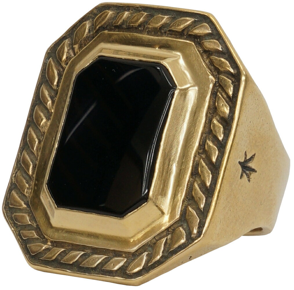 LHN Jewelry(エルエイチエヌ ジュエリー) 米国製 ハンドメイド 40 Knots リング 真鍮 x オニキス メンズ ユニセックス Brass Onyx ring 【あす楽】