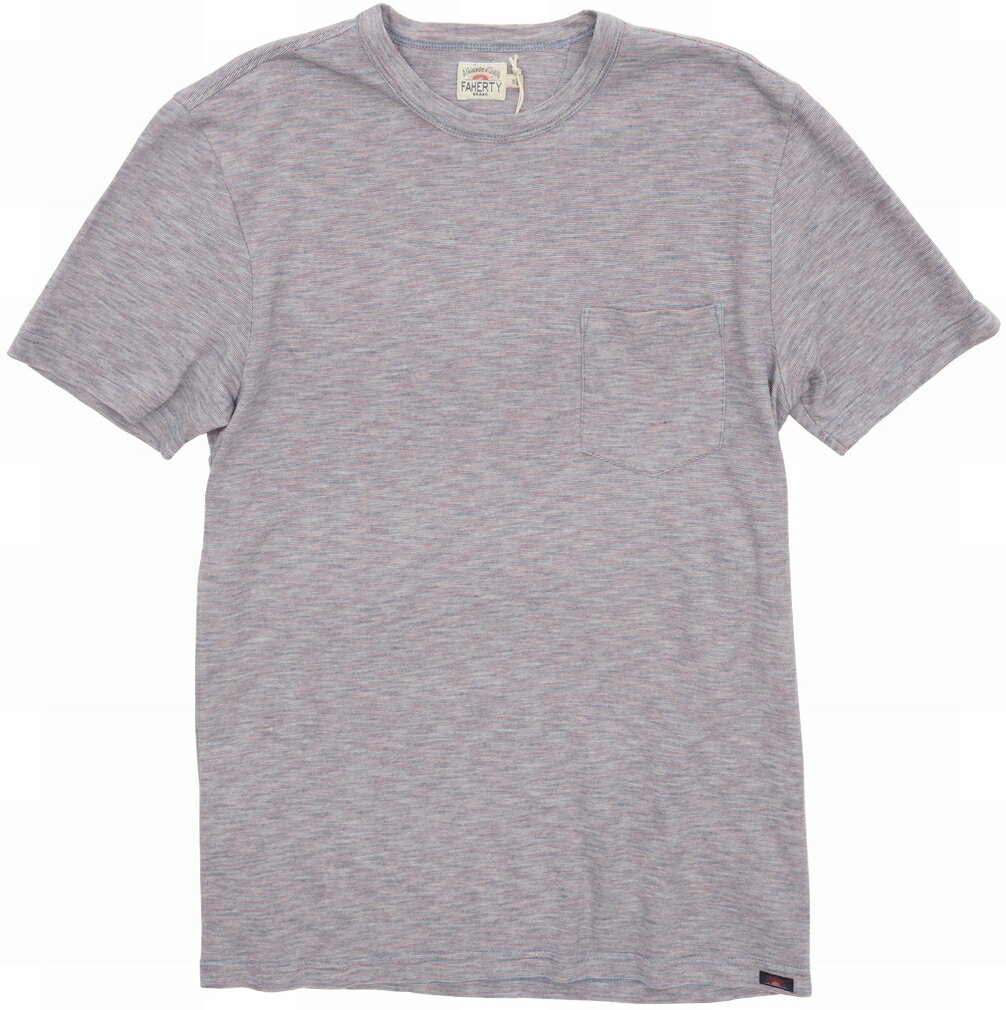 Rakuten - FAHERTY BRAND (ファリティ ブランド) 本藍染め ボーダー ポケット Tシャツ インディゴ x レッド メンズ Red Sun Indigo Tee 【あす楽】