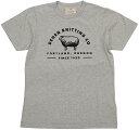 Dehen 1920(デーヘン) ロゴ & シープ スクリーンプリント Tシャツ 霜降りグレー Made In USA Dehen Knitting Co. Tee Heather 