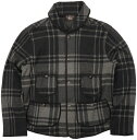 (ダブルアールエル) RRL プラッド ニット ジャカード ジャケット グレー x ブラック メンズ Plaid Knit Jacket 