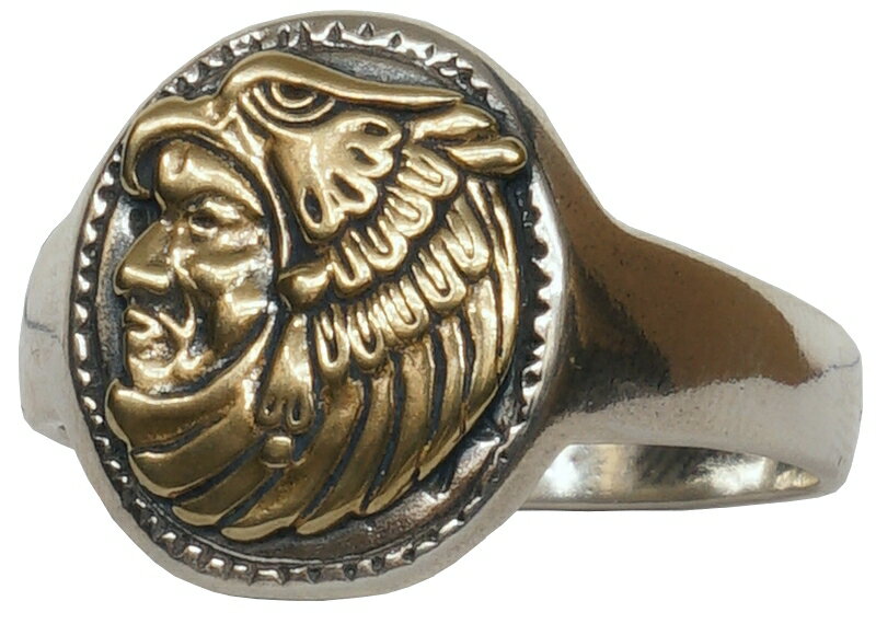 LHN Jewelry(エルエイチエヌ ジュエリー) アメリカ製 ハンドメイド イーグル ウォリアー リング シルバー x 真鍮 メンズ Eagle Warrior Ring Silver 【あす楽】