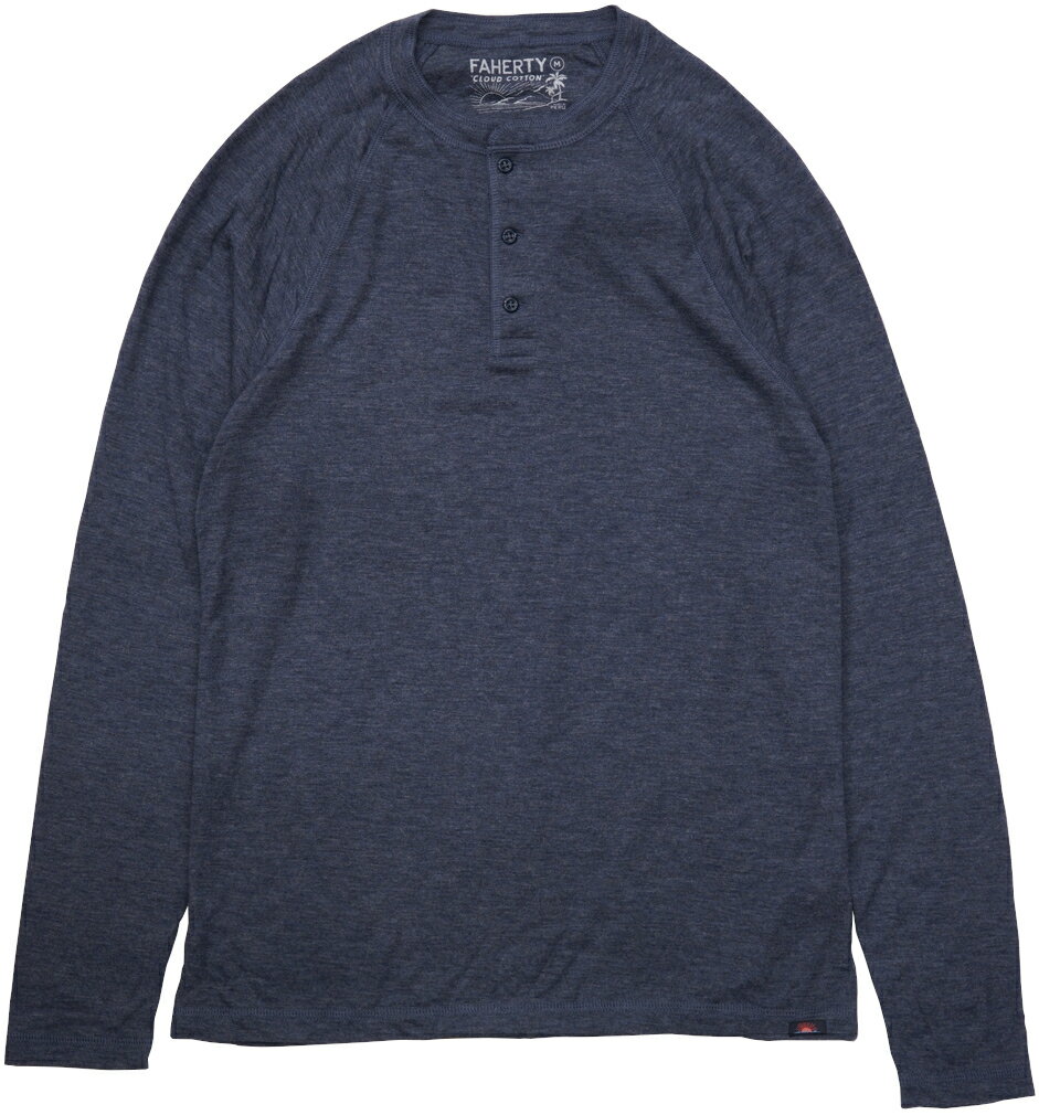 Rakuten - FAHERTY BRAND (ファリティ ブランド) ピマコットン使用 ヘンリー 霜降りネイビー メンズ Cloud Cotton Henley Navy Heather