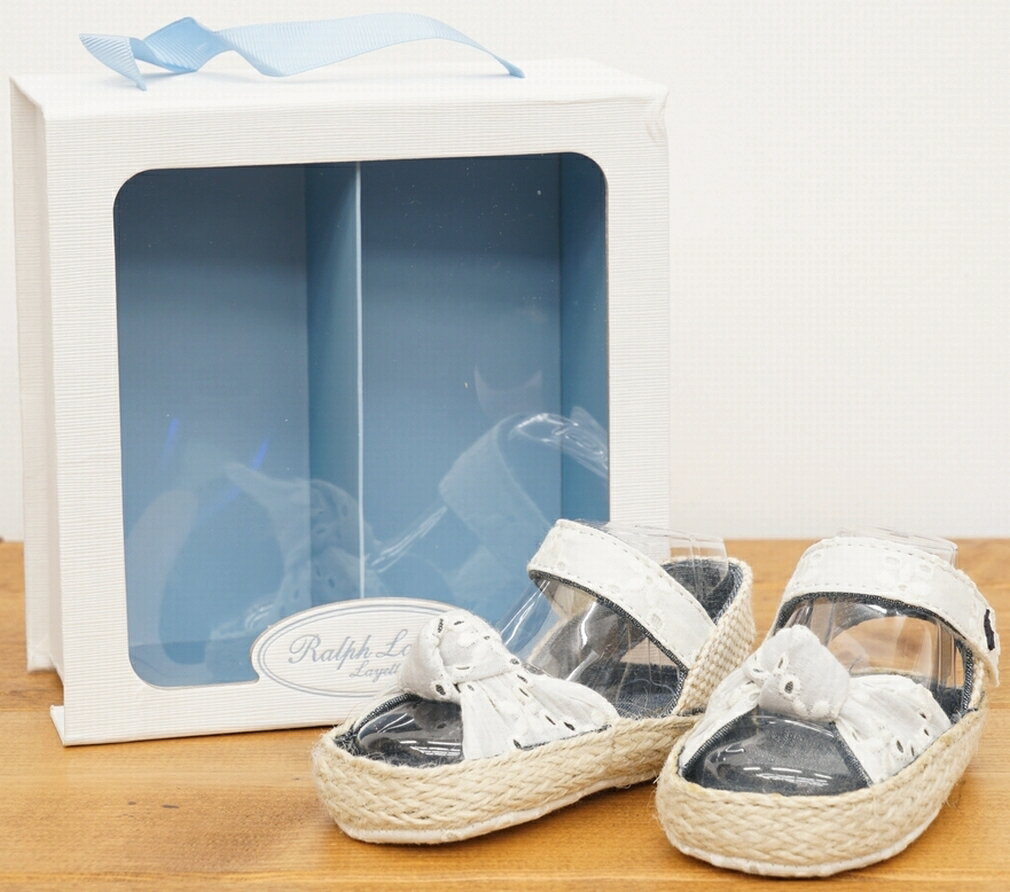 ラルフローレン　ベビー服 (ラルフローレン) Ralph Lauren リボン サンダル ホワイト ベビー Baby Sandals White 【あす楽】