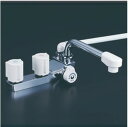 KVK水栓金具 KF13GECN / KF13RGECN 浴室用水栓デッキ型2ハンドルシャワー190mmパイプ付 左側シャワー 一般地 寒冷地