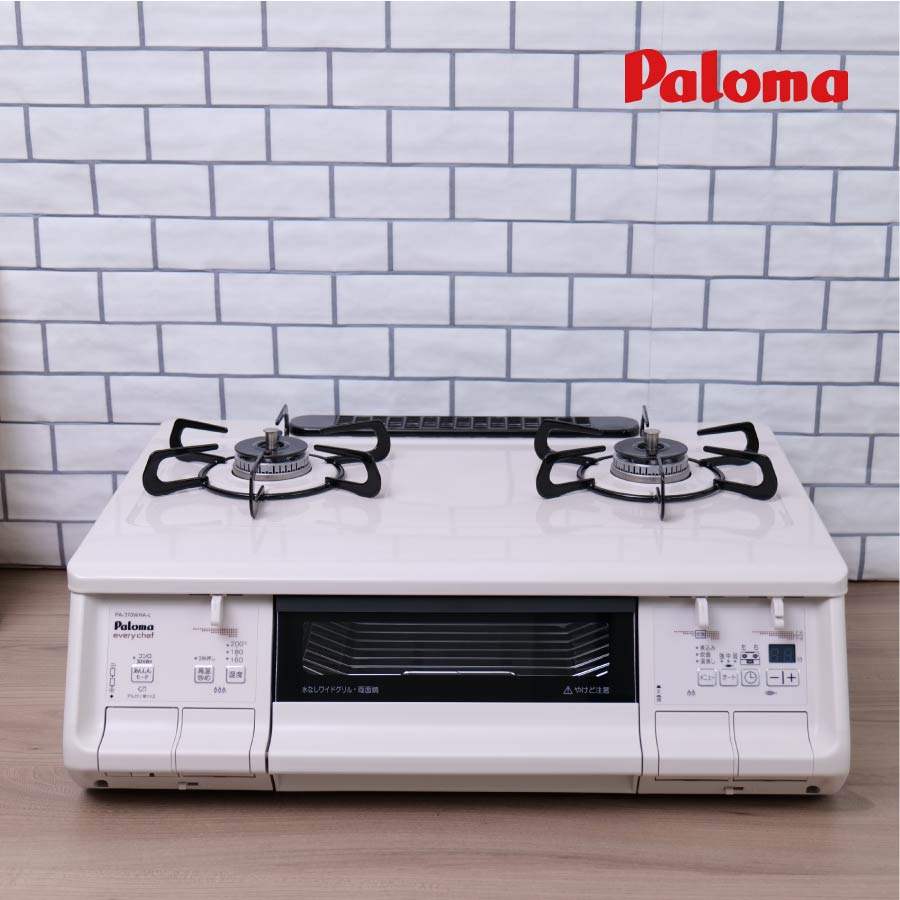 パロマ ガステーブル everychef PA-370WHA(-R/-L) プラチナカラートップ（ホーロー） ナチュラルホワイト やさしい白 2口ガスコンロ エブリシェフ 《配送タイプS》