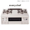 パロマ ガステーブル PA-380WHA 59cm幅 everychef エブリシェフ ナチュラルホワイト 2口ガスコンロ： PA-380WHA