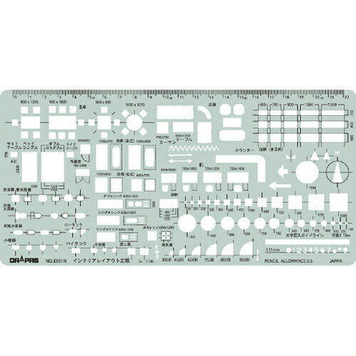 テンプレート インテリアレイアウト定規1:100 No.31-E501N