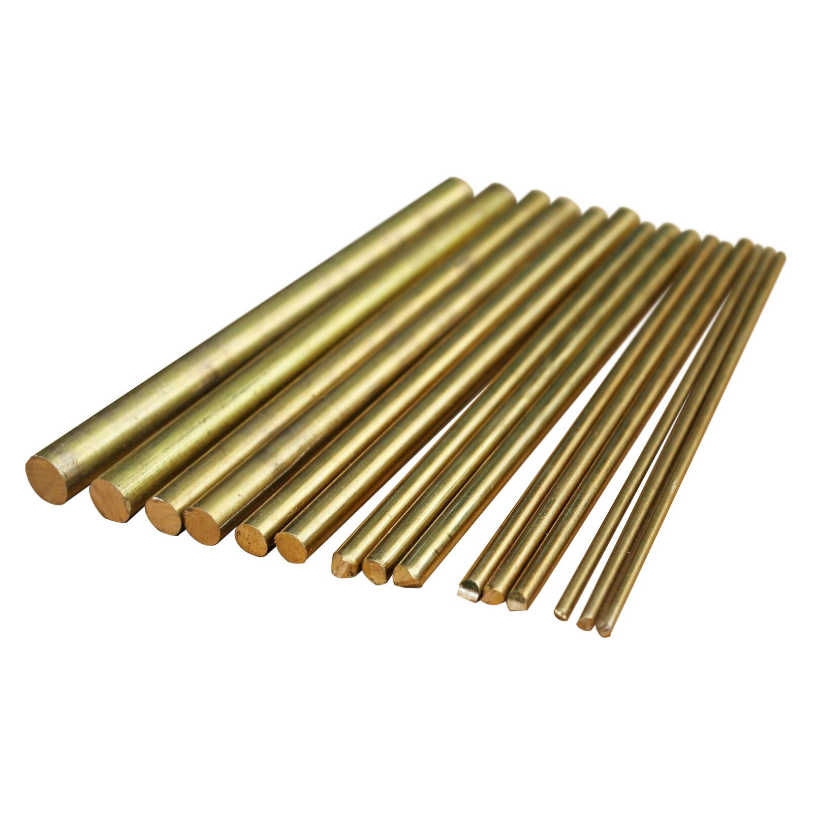 真鍮棒 全長 約100mm 直径 2mm, 3mm, 4mm, 5mm, 6mm, 7mm, 8mm 計15本