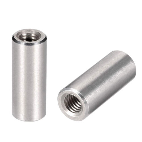 Rakuten - M4 x 0.7 - M8 x 1.25 全長 40mm 2個入 ステンレス鋼 ラウンドカップリングナット めねじ変換アダプター 円柱 丸型