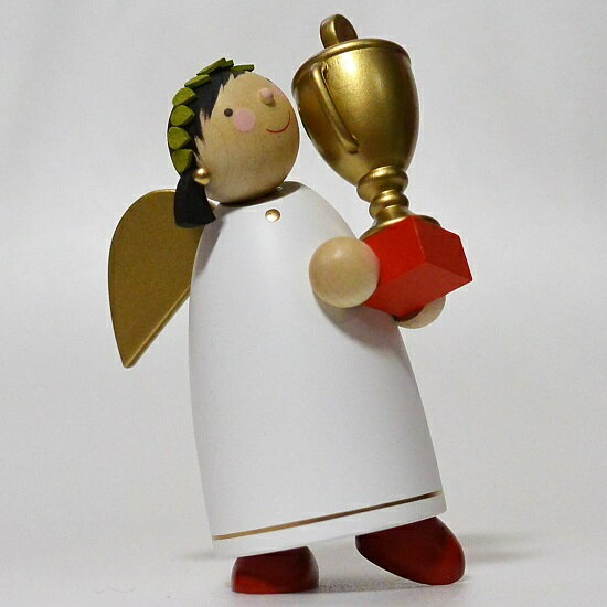 ドイツ ギュンターライヒェル社 天使の置物 エンジェル　オーナメント Guardian Angel with trophy (Winner) 高さ9,8cm　送料無料