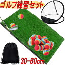 ゴルフ練習器具 アプローチ練習器具 ゴルフマット ゴルフネット アプローチネット 室内 トレーニング 芝マット EVAボール 20個 収納袋付き 30-60cm
