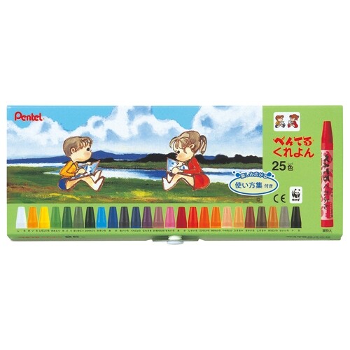 ぺんてる ぺんてるくれよん PTCR-25 25色セット