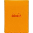 RHODIA ロディアカバー PUレザー ブロックカバー No.12 A6 オレンジ 合皮 ブロックロディア メモ帳 5mm方眼 80枚 シンプル(3)