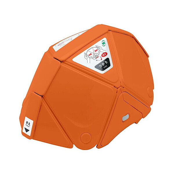 折りたたみヘルメット オレンジ TSC-10N 防災グッズ コンパクト設計 収納可能