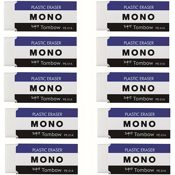 【まとめ買い】10個セット トンボ鉛筆 消しゴム モノ ホワイト PE-01A - メール便対象のサムネイル