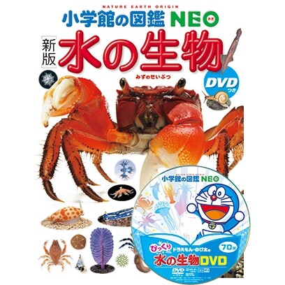 小学館 図鑑NEO 水の生物 DVDつき ドラえもん 無脊椎動物 分かりやすい標本 写真