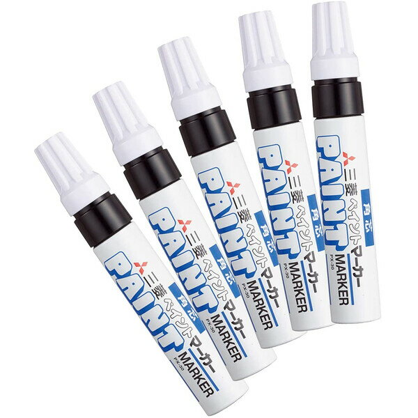 【同色5本セット】ペイントマーカー 太字 角芯 黒 PX30.24 不透明 油性 速乾 高発色 金属 ガラス プラスチック 三菱鉛筆