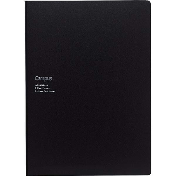 キャンパス書類収容カバーノート A5 中横罫 ドット入り ブラック