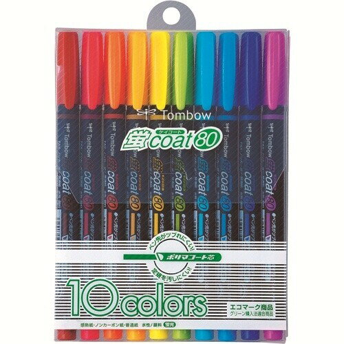 トンボ鉛筆 蛍コート80 WA-SC10C 10色セット - メール便不可