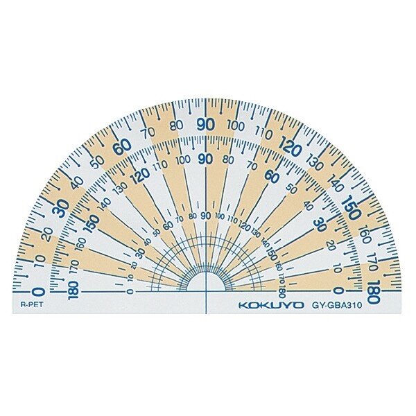 コクヨ まなびすと 分度器 再生PET樹脂製 90×50mm 半円分度器 20個セット