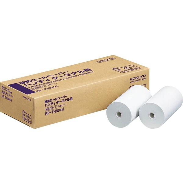感熱ロールペーパー ハンディターミナル用 20m 幅80×直径40mm 5巻 長期保存可能 コクヨ - メール便不可