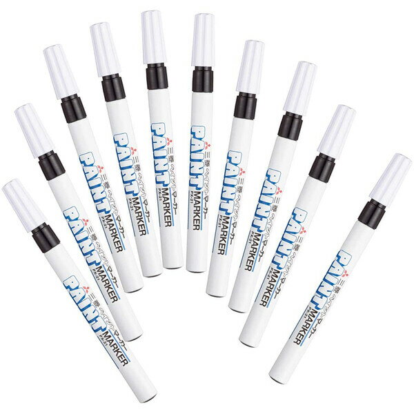 【同色10本セット】 ペイントマーカー 細字 丸芯 黒 PX-21.24 不透明 油性 速乾 高発色 金属 ガラス プラスチック