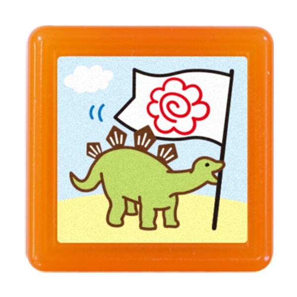こどものかお ティーチャー浸透印スタンプ 恐竜 はなまる ピンク - メール便不可