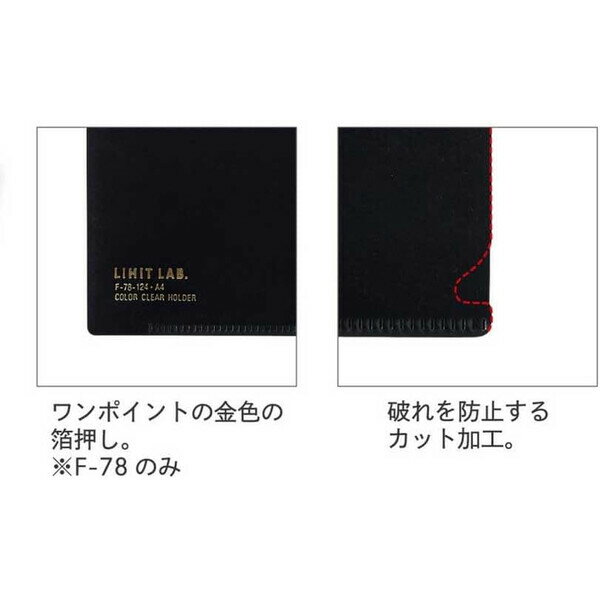 リヒトラブ カラークリヤーホルダー A4 シークレットブラック 1枚 F-78-124 - メール便対象