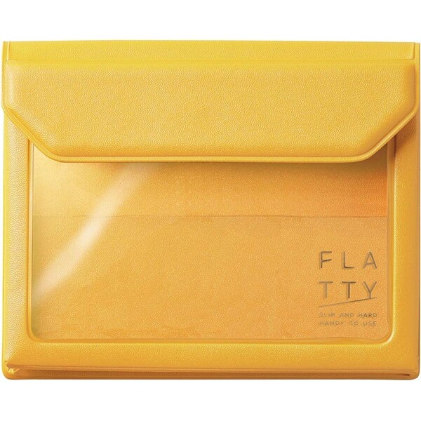 FLATTY フラッティ バッグインバッグ カードサイズ 黄 ミニポーチ 収納 キングジム - メール便対象 1