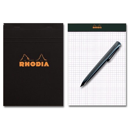 RHODIA ブロックロディア No.16 ブラック 5mm 方眼 cf162009 - メール便対象