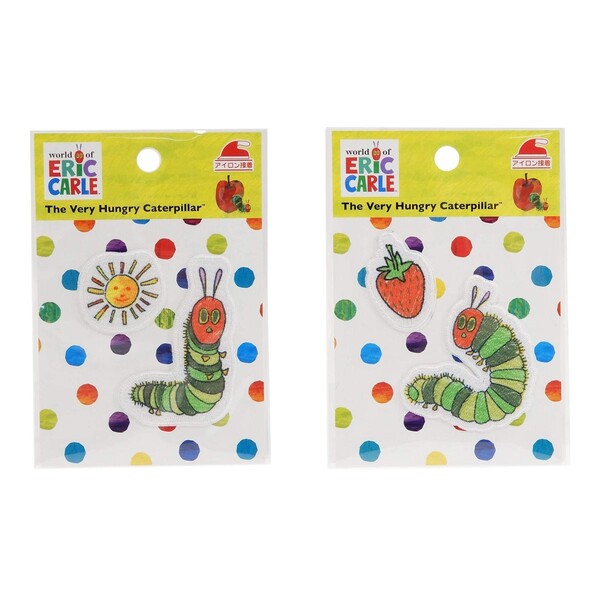パイオニア はらぺこあおむし ワッペン ミニ アイロンパッチ 2柄セット いちご おひさま